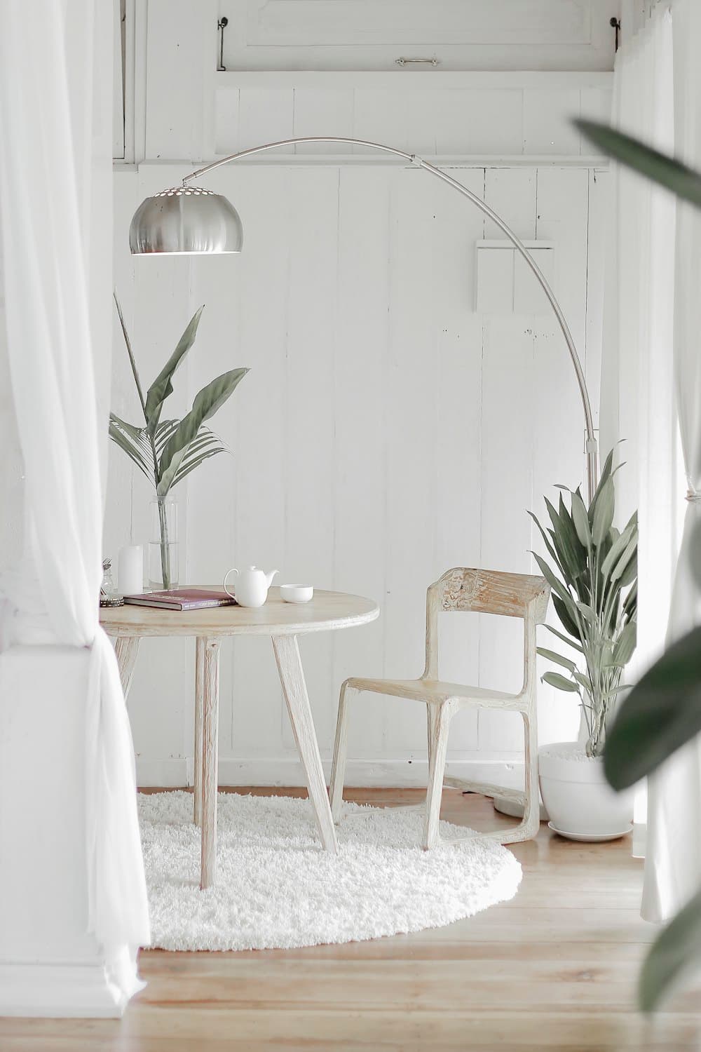 A calm, light-filled interior with natural materials